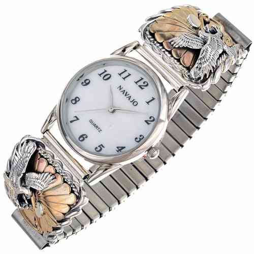 Uhrband Silber/ Gold Flying Eagle