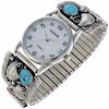 Uhrband Silber Türkis/Koralle