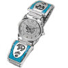 Uhrband Silber Bär/ Tatze Türkis