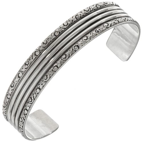 Armreif Silber Straight Lines Old West