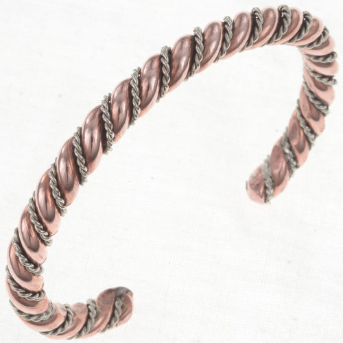 Armspange Kupfer/Silber Twisted Wire