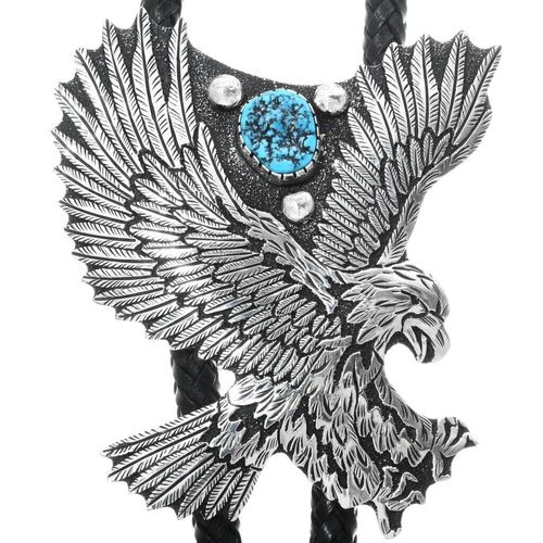 Bolo Silber  Flying Eagle Türkis XL