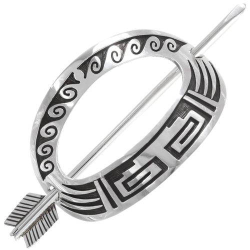 Navajo Hair Stick Barrette Silber