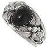Silberring Onyx floral